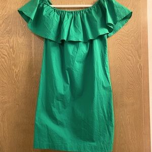 Kelly Green off shoulder dress